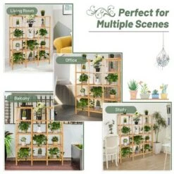 Cheapest ⌛ Costway Multifunctional Bamboo Shelf Flower Plant Stand Display Storage Rack Unit Closet 😍 -Planters Sales Store unnamed file 7696