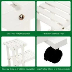 Best Sale ✨ Costway 4-Tier Rolling Flower Rack Wood Plant Stand Casters 12 Pots Bonsai Display Shelf ❤️ -Planters Sales Store unnamed file 7703