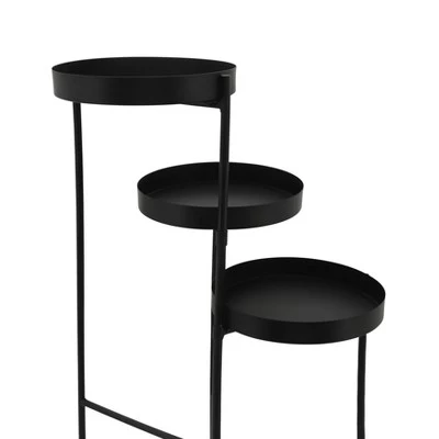 Wholesale 🌟 22" 3-Layered Metal Plant Stand - Black - Sagebrook Home ⌛ 4 Wholesale 🌟 22" 3-Layered Metal Plant Stand - Black - Sagebrook Home ⌛ - Image 2