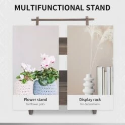 Cheap 🛒 Outsunny 2-Tier Wooden Rustic Elevated Garden Plant Bed/Stand with Wheels and Handle for Movement & Classic Look/Aesthetic/Outdoor Decor 🤩 -Planters Sales Store unnamed file 7721