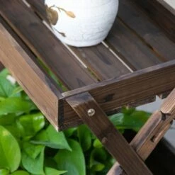 Cheap 🛒 Outsunny 2-Tier Wooden Rustic Elevated Garden Plant Bed/Stand with Wheels and Handle for Movement & Classic Look/Aesthetic/Outdoor Decor 🤩 -Planters Sales Store unnamed file 7722