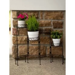 Best Sale 🥰 Zingz & Thingz 24.75" Indoor/Outdoor Metal Four-Tier Plant Stand Screen Black - Zings & Thingz 🧨 -Planters Sales Store unnamed file 7728