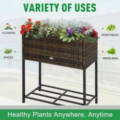 Wholesale 🤩 Outsunny Elevated Metal Raised Garden Bed with Rattan Wicker Look Underneath Tool Storage Rack Sophisticated Modern Design 🤩 10 Wholesale 🤩 Outsunny Elevated Metal Raised Garden Bed with Rattan Wicker Look Underneath Tool Storage Rack Sophisticated Modern Design 🤩 -Planters Sales Store unnamed file 7730