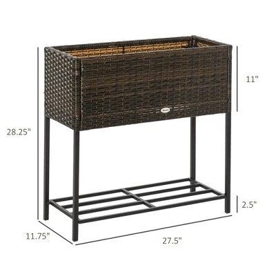 Wholesale 🤩 Outsunny Elevated Metal Raised Garden Bed with Rattan Wicker Look Underneath Tool Storage Rack Sophisticated Modern Design 🤩 6 Wholesale 🤩 Outsunny Elevated Metal Raised Garden Bed with Rattan Wicker Look Underneath Tool Storage Rack Sophisticated Modern Design 🤩 - Image 4