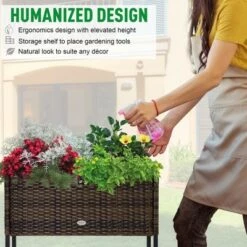 Wholesale 🤩 Outsunny Elevated Metal Raised Garden Bed with Rattan Wicker Look Underneath Tool Storage Rack Sophisticated Modern Design 🤩 13 Wholesale 🤩 Outsunny Elevated Metal Raised Garden Bed with Rattan Wicker Look Underneath Tool Storage Rack Sophisticated Modern Design 🤩 -Planters Sales Store unnamed file 7733