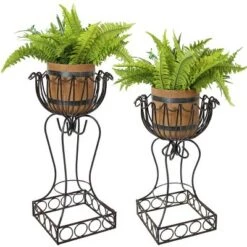 Buy ❤️ Sunnydaze Decor Sunnydaze Indoor/Outdoor 2pc Metal Shell Standing Planter Baskets 🎁 -Planters Sales Store unnamed file 7755