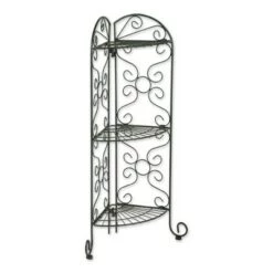 Best deal 👏 Zingz & Thingz 10.7" Indoor/Outdoor Iron Corner Plant Stand Black - Zings & Thingz 🧨