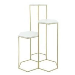 Wholesale 👍 18" 3-Layered Metal Plant Stands - White/Gold - Sagebrook Home 😍