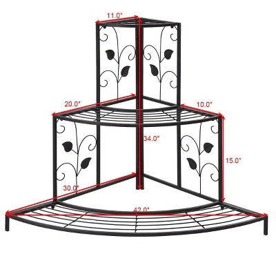 Wholesale 🥰 Costway 3 Tier Floral Corner Plant Stand Metal Flower Pot Rack Stair Display Ladder ⭐ 3 Wholesale 🥰 Costway 3 Tier Floral Corner Plant Stand Metal Flower Pot Rack Stair Display Ladder ⭐