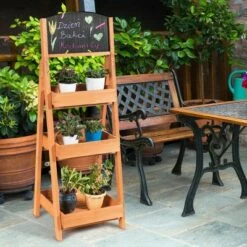 Best reviews of 🤩 Costway Wooden Sidewalk Menu Chalkboard Sign W/ 3 Removable Plant Display Shelves 👏 -Planters Sales Store unnamed file 7796