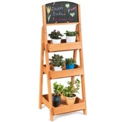 Best reviews of 🤩 Costway Wooden Sidewalk Menu Chalkboard Sign W/ 3 Removable Plant Display Shelves 👏 -Planters Sales Store unnamed file 7802
