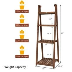 Wholesale 💯 Costway 4-Tier Folding Flower Stand Rack Wood Plant Storage Display Shelf Multipurpose 💯