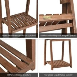 Wholesale 💯 Costway 4-Tier Folding Flower Stand Rack Wood Plant Storage Display Shelf Multipurpose 💯 -Planters Sales Store unnamed file 7811