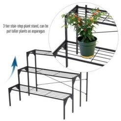 Outlet 🔥 Outsunny 3-Level Plant Display Stand Shelf with Solid Metal Construction & Easy Assembly for Both Indoor/Outdoor Use 🌟 -Planters Sales Store unnamed file 7814