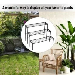 Outlet 🔥 Outsunny 3-Level Plant Display Stand Shelf with Solid Metal Construction & Easy Assembly for Both Indoor/Outdoor Use 🌟 -Planters Sales Store unnamed file 7816