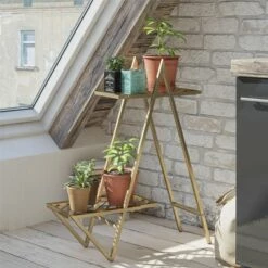 Discount ✨ RealRooms Botanika Plant Stand with 2 Metal Shelves for Potted Flowers 🔔 -Planters Sales Store unnamed file 7829