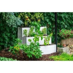 Wholesale ⌛ 33" Vinyl Cascading Keyhole Classic Raised Garden Bed White - Vita 👍