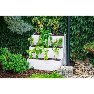 Wholesale โ 33" Vinyl Cascading Keyhole Classic Raised Garden Bed White - Vita ๐ 4 Wholesale โ 33" Vinyl Cascading Keyhole Classic Raised Garden Bed White - Vita ๐ - Image 2