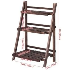 Brand new 😍 Costway 3 Tier Outdoor Wood Design Flower Pot Shelf Stand Folding Display Rack Garden 😉