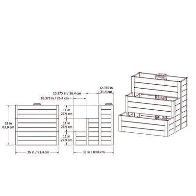 Wholesale โ 33" Vinyl Cascading Keyhole Classic Raised Garden Bed White - Vita ๐ 5 Wholesale โ 33" Vinyl Cascading Keyhole Classic Raised Garden Bed White - Vita ๐ - Image 3