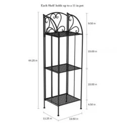 Cheap 👏 Nature Spring 3-Tier Vertical Indoor/Outdoor Folding Wrought Iron Shelf/Plant Stand - Black 🤩 -Planters Sales Store unnamed file 7851