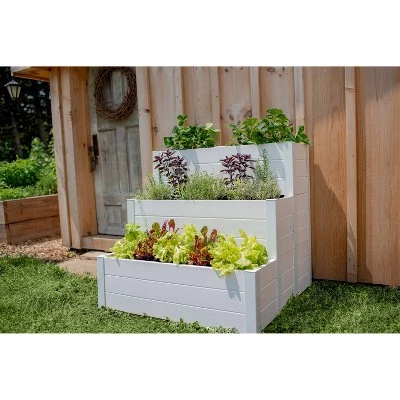Wholesale โ 33" Vinyl Cascading Keyhole Classic Raised Garden Bed White - Vita ๐ 6 Wholesale โ 33" Vinyl Cascading Keyhole Classic Raised Garden Bed White - Vita ๐ - Image 4