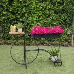 Cheap 😉 18" Bike Metal/Wood Planter - Brown/Black - Sagebrook Home 🎉 -Planters Sales Store unnamed file 7867
