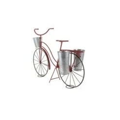 Brand new 🛒 Olivia & May 38" Rustic Tin and Steel Tricycle Plant Stand Brick Red - Olivia & May 🔔 -Planters Sales Store unnamed file 7869