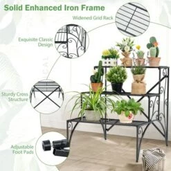 Best Sale ⌛ Costway 3 Tier Stair Style Metal Plant Stand Garden Shelf Flower Pot Display Rack ⭐ -Planters Sales Store unnamed file 7878