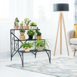 Best Sale ⌛ Costway 3 Tier Stair Style Metal Plant Stand Garden Shelf Flower Pot Display Rack ⭐ -Planters Sales Store unnamed file 7881