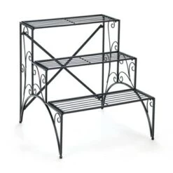 Best Sale ⌛ Costway 3 Tier Stair Style Metal Plant Stand Garden Shelf Flower Pot Display Rack ⭐ -Planters Sales Store unnamed file 7883