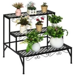 Top 10 ❤️ Costway 3 Tiers Metal Plant Stand Ladder Flower Pot Rack Decorative Planter Holder 🤩