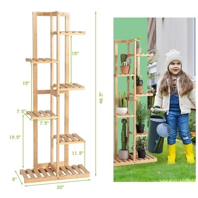 New ๐คฉ Costway 6 Tier 7 Potted Plant Stand Rack Bamboo Display Shelf for Patio Yard ๐ 5 New ๐คฉ Costway 6 Tier 7 Potted Plant Stand Rack Bamboo Display Shelf for Patio Yard ๐ - Image 3