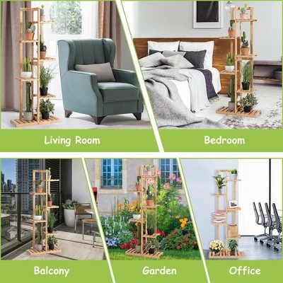 New ๐คฉ Costway 6 Tier 7 Potted Plant Stand Rack Bamboo Display Shelf for Patio Yard ๐ 7 New ๐คฉ Costway 6 Tier 7 Potted Plant Stand Rack Bamboo Display Shelf for Patio Yard ๐ - Image 5