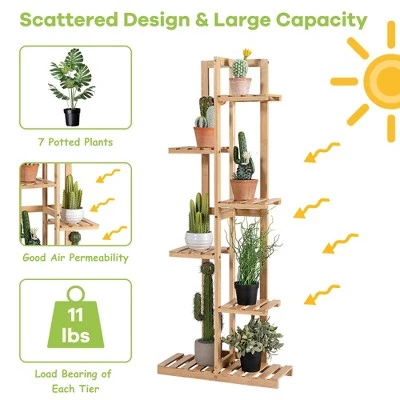 New ๐คฉ Costway 6 Tier 7 Potted Plant Stand Rack Bamboo Display Shelf for Patio Yard ๐ 9 New ๐คฉ Costway 6 Tier 7 Potted Plant Stand Rack Bamboo Display Shelf for Patio Yard ๐ - Image 7