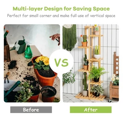 New ๐คฉ Costway 6 Tier 7 Potted Plant Stand Rack Bamboo Display Shelf for Patio Yard ๐ 10 New ๐คฉ Costway 6 Tier 7 Potted Plant Stand Rack Bamboo Display Shelf for Patio Yard ๐ - Image 8