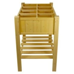Flash Sale ⌛ Northlight 3ft Wooden Raised Garden Bed Planter Box with Shelf 🛒 -Planters Sales Store unnamed file 791