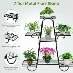 Cheapest ⌛ Costway 7 Tier Plant Stand Metal Shelf Multilayer Potted Display Rack Patio Garden ✨ -Planters Sales Store unnamed file 7918