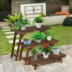 Brand new 👍 Costway 3 Tier Step Design Plant Shelf Rack Freestanding Ladder Flower Pot Stand Holder ⭐ -Planters Sales Store unnamed file 7928