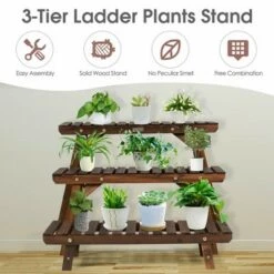 Brand new 👍 Costway 3 Tier Step Design Plant Shelf Rack Freestanding Ladder Flower Pot Stand Holder ⭐ -Planters Sales Store unnamed file 7931