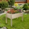 New 🎁 Northlight 4ft Natural Wood Raised Garden Bed Planter Box with Liner 😍 -Planters Sales Store unnamed file 794