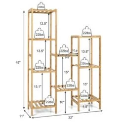 Top 10 💯 Costway Bamboo 9-Tier Plant Stand Utility Shelf Free Standing Storage Rack Pot Holder 🧨 -Planters Sales Store unnamed file 7952