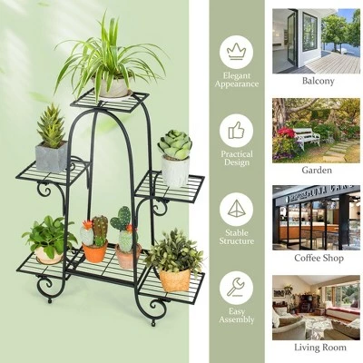 Wholesale π Costway 6 Tier Flower Pot Holder Metal Vertical Shelves Corner Plants Display Rack π 6 Wholesale π Costway 6 Tier Flower Pot Holder Metal Vertical Shelves Corner Plants Display Rack π - Image 4