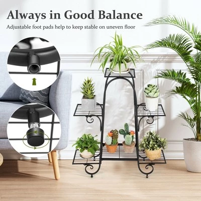 Wholesale π Costway 6 Tier Flower Pot Holder Metal Vertical Shelves Corner Plants Display Rack π 8 Wholesale π Costway 6 Tier Flower Pot Holder Metal Vertical Shelves Corner Plants Display Rack π - Image 6