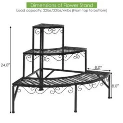 Top 10 🔔 Costway Corner Plant Stand Metal 3 Tier Ladder Potted Shelf Flower Holder Display Rack 👏