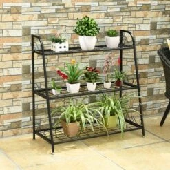 Deals ✨ Costway 3-tier Metal Plant Stand Shelf Flower Pot Holder Display Rack 👟 Shoe Organizer 🌟 -Planters Sales Store unnamed file 8002