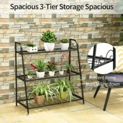 Deals ✨ Costway 3-tier Metal Plant Stand Shelf Flower Pot Holder Display Rack 👟 Shoe Organizer 🌟 -Planters Sales Store unnamed file 8004