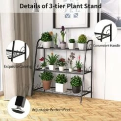 Deals ✨ Costway 3-tier Metal Plant Stand Shelf Flower Pot Holder Display Rack 👟 Shoe Organizer 🌟 -Planters Sales Store unnamed file 8005