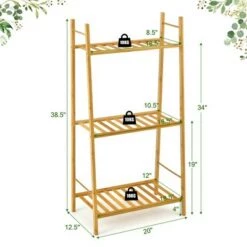 Flash Sale 🤩 Costway Bamboo Plant Stand 3 Tiers Plant Rack Vertical Tiered Plant Ladder Shelf 🤩