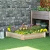 Outlet 🔥 Outsunny 39'' x 39'' Screwless Raised Garden Bed, Wooden Planter Box, Easy DIY Herb Garden for Vegetable Flower Herb Outdoor Lawn Yard Patio ✔️
